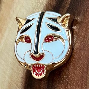 White Tiger Metal Shank 25mm Button Premium Coat Craft Metallic Bespoke Gold Fancy Red enamel  (2 or 6 piece set)