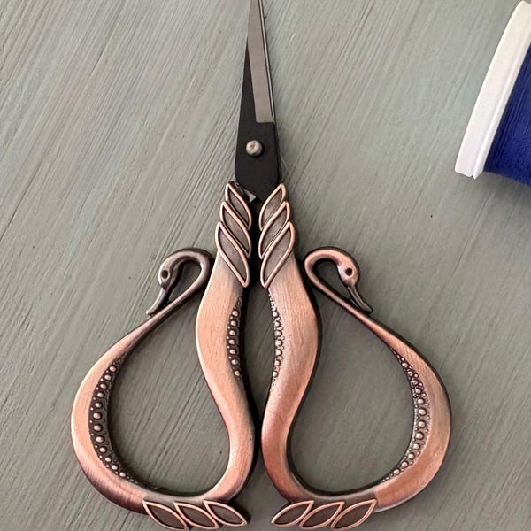Copper Swan Scissors 4.1 Inch Stainless Steel Snipper