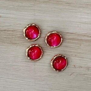 9mm - Red Ruby Gem 5 Piece Shank Button (5 piece set)