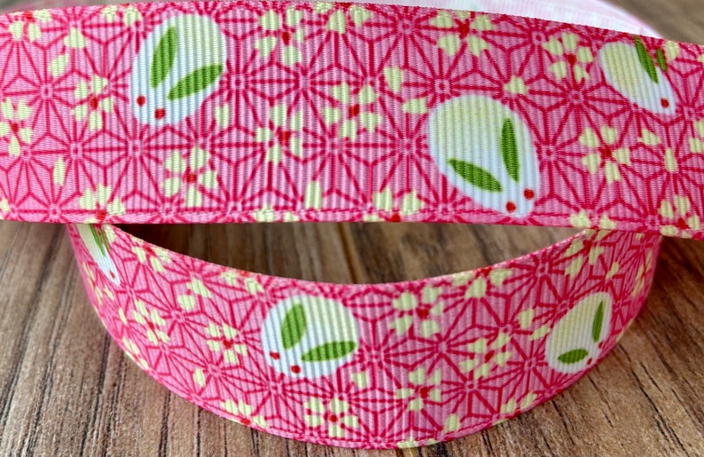 Baby Bunnies 58\u201d 1\u201d W Grosgrain ribbon 16mm - 25mm