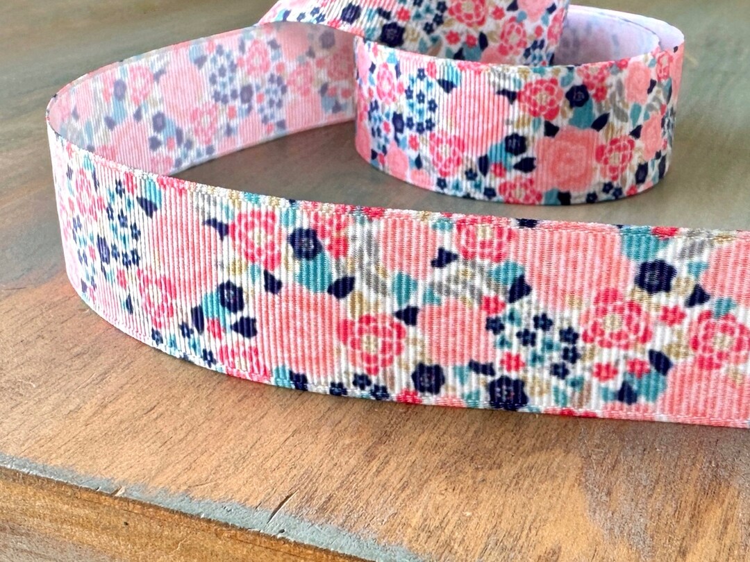 Puce Ribbon Peach Floral Grosgrain Ribbon 16mm 25mm - Etsy