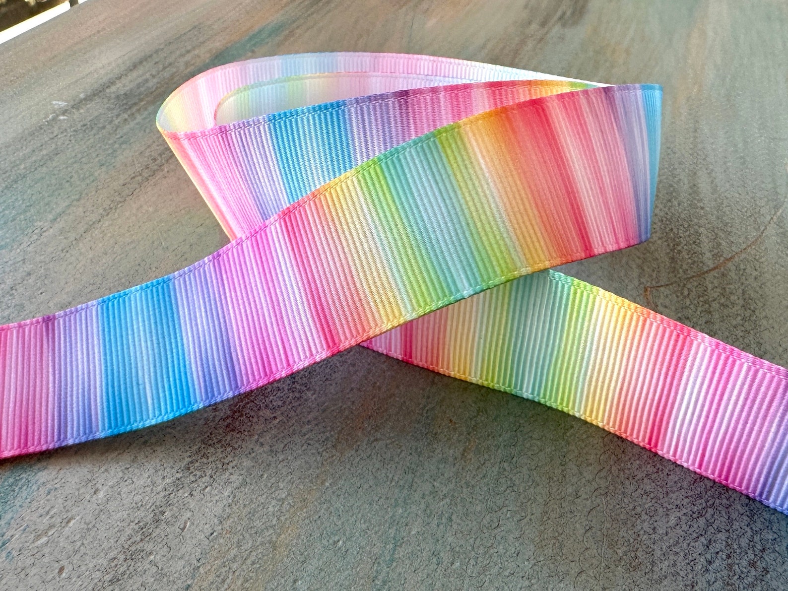 Rainbow Spectrum Grosgrain Ribbon 25mm Rainbow Design Striped Ribbon ...