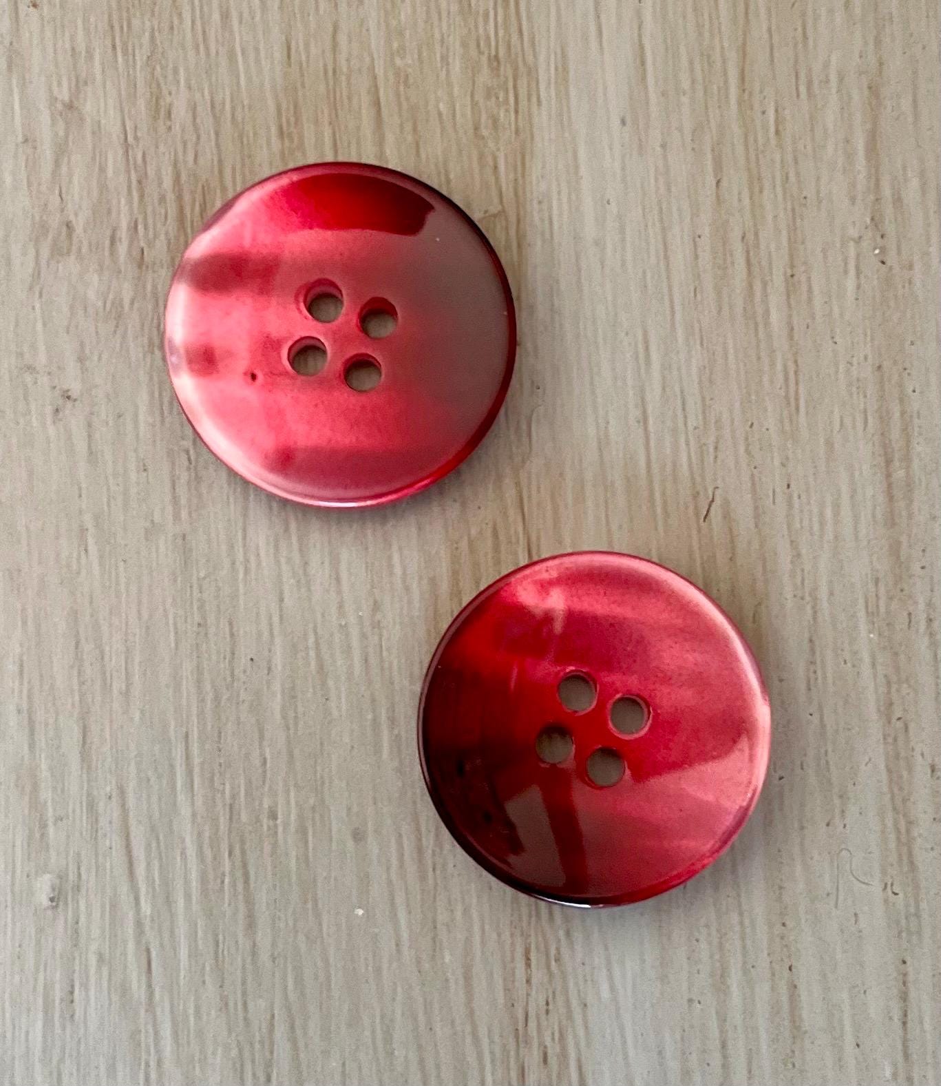 Hopkins Raspberry Buttons Raspberry Ombre Gradient Resin Buttons 18mm 21mm 4 Eye Fasteners (6 ...