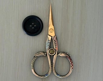 Bronze Dragon Scissors Stainless Steel Snippers 4.1 Inch