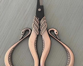 Copper Swan Scissors 4.1 Inch Stainless Steel Snipper