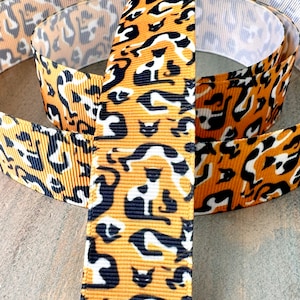 Oriental Shorthair Cats Grosgrain Ribbon 25mm Mustard Yellow OSH Cat Ribbon Printed Grosgrain Party Decor Kitten Orange
