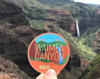 Waimea Canyon Vinyl Sticker | Kauai Hawaii Hi | Water Bottle Laptop Car Decal Gift Idea