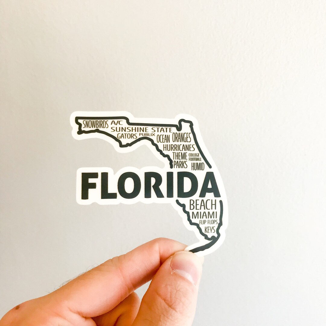 Florida Language Sticker Florida Clear Diecut Vinyl Sticker | Water Bottle Laptop Car ...