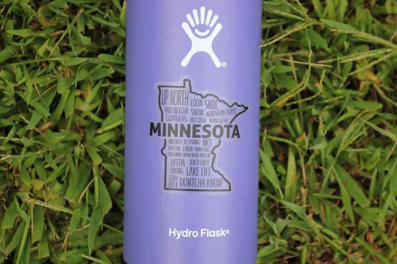Minnesota State Clear Vinyl Sticker Water Bottle Laptop Etsy