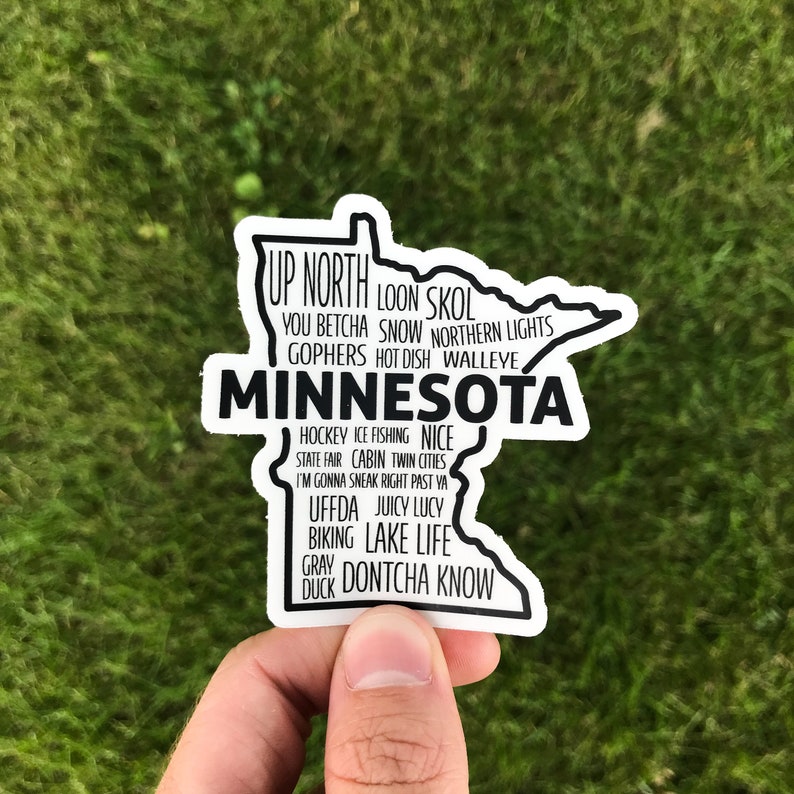 Minnesota State Clear Vinyl Sticker Water Bottle Laptop Etsy