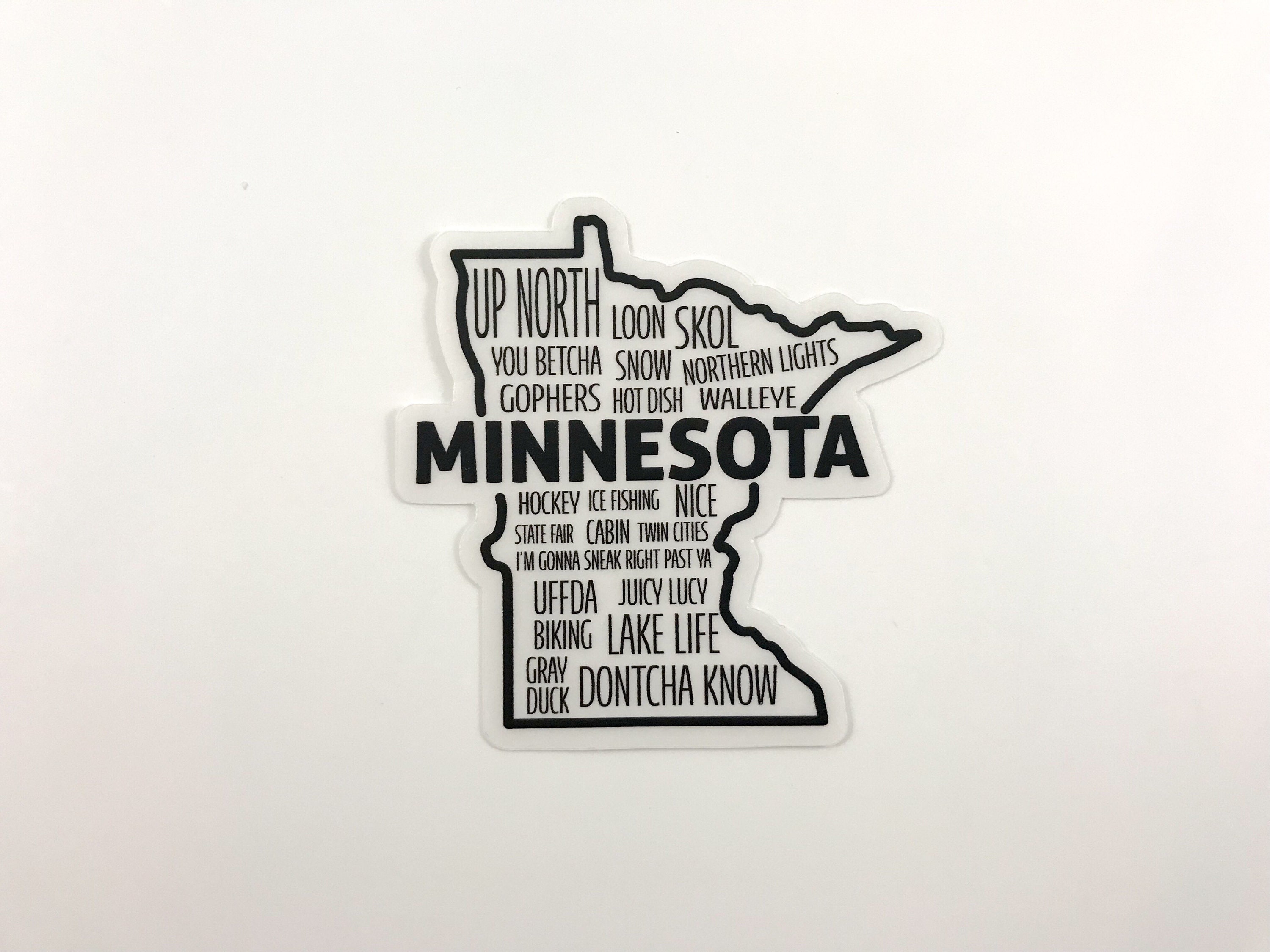 Minnesota State Clear Vinyl Sticker Water Bottle Laptop - Etsy