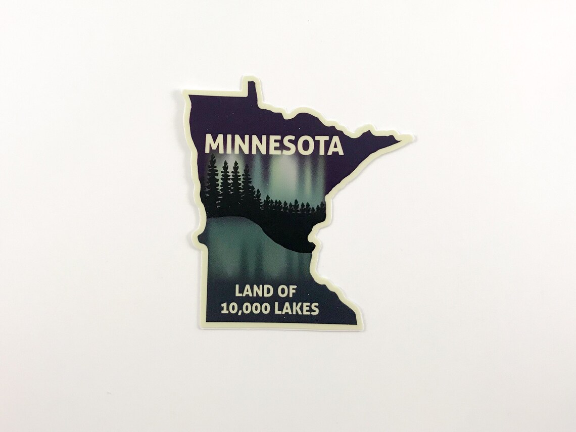 Minnesota Northern Lights Vinyl Sticker Water Bottle Laptop Etsy