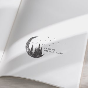 FOREST BIRDS Exlibris stamp,   Book Stamp,Personalized Stamp,Custom,Unique Personal Stamp,Ex-Libris Rubber Stamp, Custom Stamp,Sceau