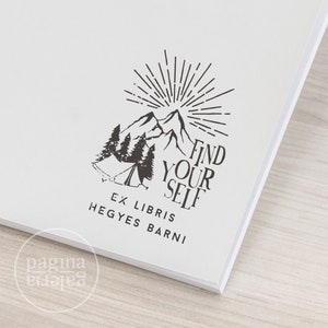 Forest camp, Exlibris stamp,   Book Stamp,Personalized Stamp,Custom,Unique Personal Stamp,Ex-Libris Rubber Stamp, Custom Stamp,Sceau