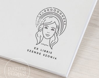 Sonja Meek  Exlibris stamp,   Book Stamp,Personalized Stamp,Custom,Unique Personal Stamp,Ex-Libris Rubber Stamp, Custom Stamp,Sceau