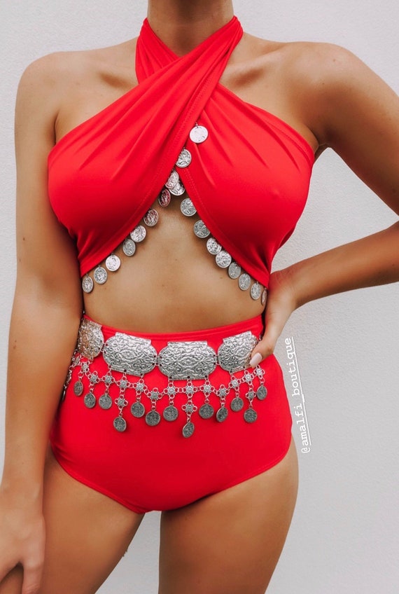 red festival outfit