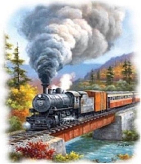 Locomotive Railroad New XS-4XL Train Crossing T-shirt