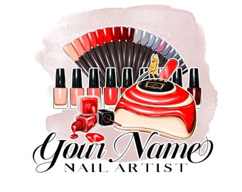 Individuelles Nail Artist Logo Design: Vorgefertigtes Beauty Logo (PNG, JPG)