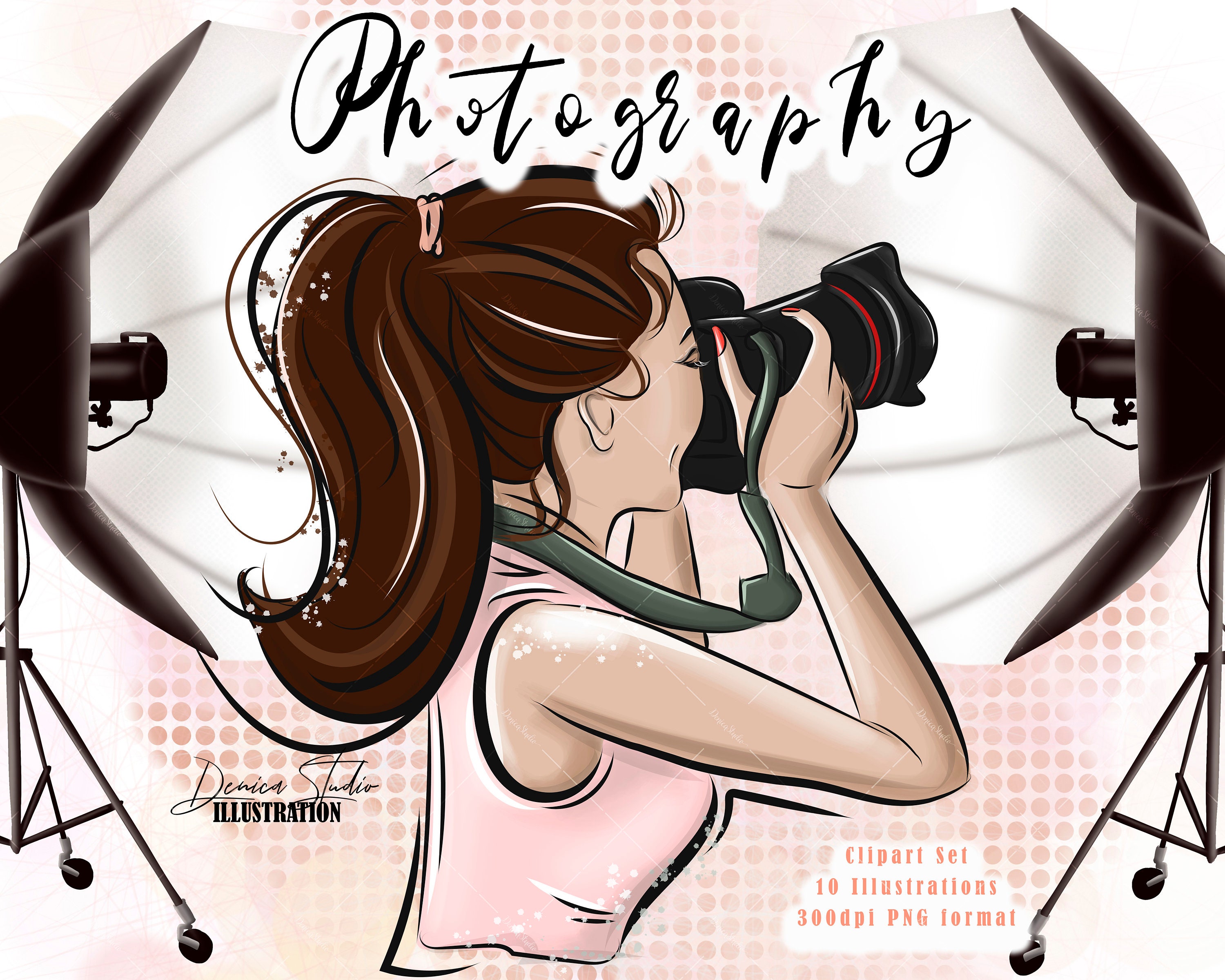 Photographer Clipart Set Photography Clipart Camera Clipart Etsy