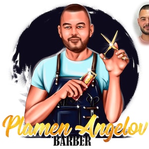 Verkoop VERKOOP Aangepaste portret van foto, Barber Shop Logo, Premade Beauty Artist Avatar, Portret Logo, Kapper Portret, Haar en Schoonheidssalon