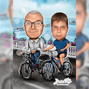 2 characters Custom Portrait from photo, Custom Caricature , Premade Avatar from photo, Personal Gift Caricature Custom Avatar Portrait Logo