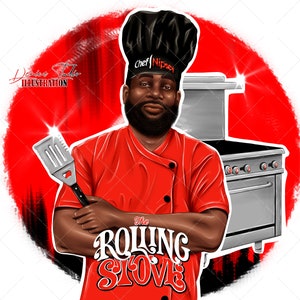 Verkoop aangepast portret van foto Barbecue Logo, Premade Chef Avatar, Portret Logo, Chef Portret, Restaurant Baker Shop, BBQ-logo, Cake Shop