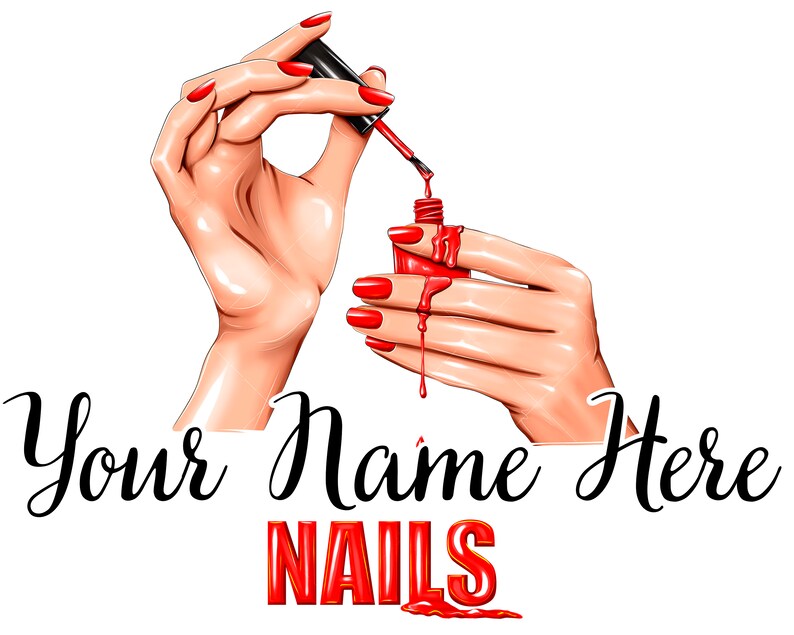Custom Nail Artist Logo Nail Logo Premade Nails Logo Design Etsy