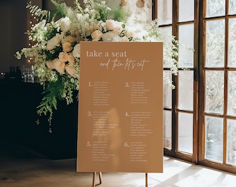 Minimalist Wedding Seating Chart: Modern Table Plan