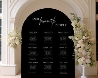 Arched Wedding Seating Chart: Modern Minimalist Table Plan