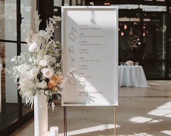 Custom Wedding Order of Events Sign: Modern Timeline Signage
