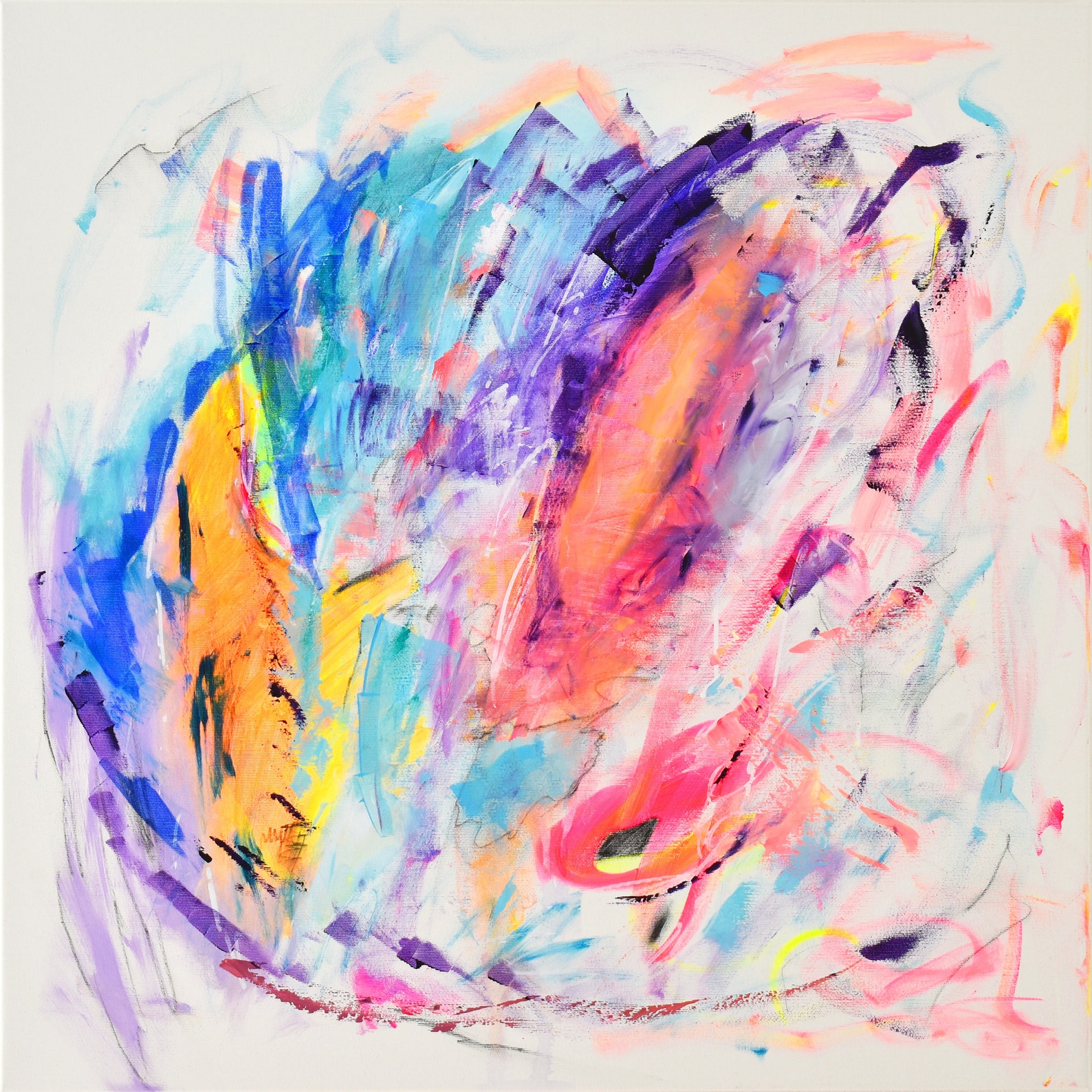 Modern Abstract Art White Abstract Art on Canvas 80x80 Cm Etsy