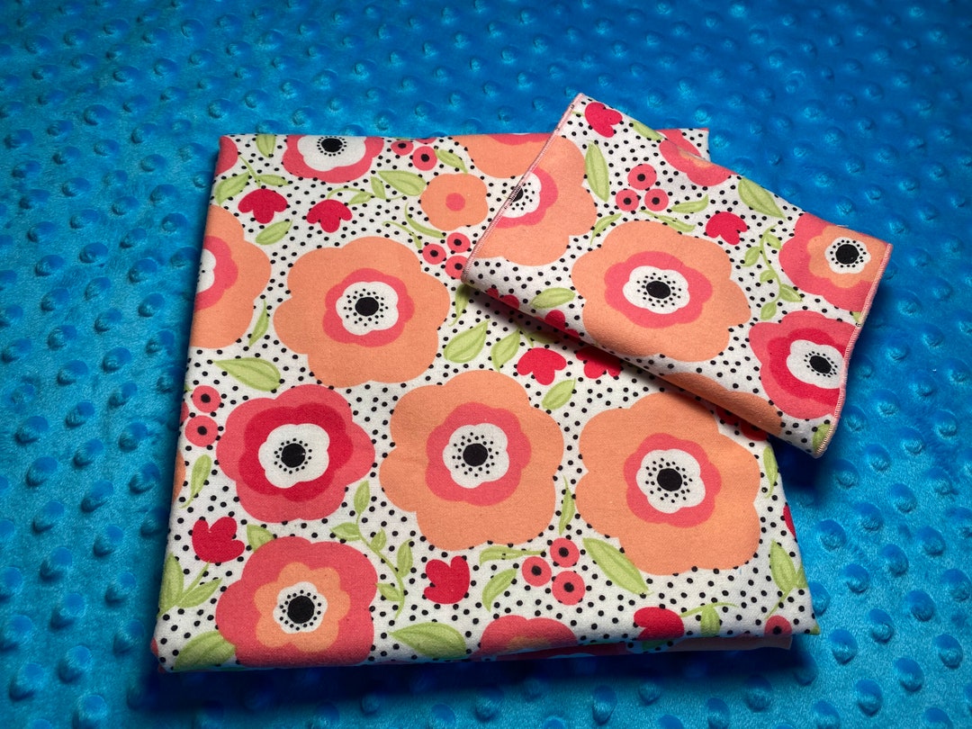 Flannel Receiving Blanket 36x36 With Matching Burp Pad Etsy