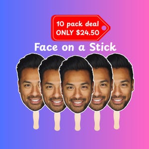 Custom Big Head on a Stick - Big Face Cutout, Photo Booth Prop, Big Head Birthday, Funny Party Face Prop, Sporting Events, Bachelorette bild 1
