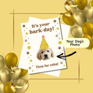 Dog Face Custom Birthday Card Handmade, Custom Face Dog, Party Decor, Personalized Dog Face Birthday Card, Funny Dog Lover Birthday Card