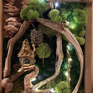 Framed MossScape, walk in the woods moss wall art, low maintenance plant