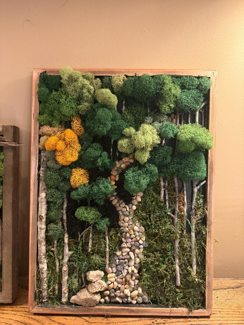 Photo inspiration: Picture Idea: Framed Mossscape Walk In The Woods Moss Wall Art Low