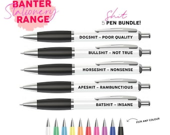 Sh*t-pennenbundel - bundel van 5 pennen - Funny Pens