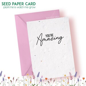 Tarjeta de felicitación con semillas y plantables "Eres increíble" - Tarjetas ecológicas