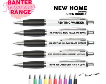 New Home-pennenbundel (verhuur) - bundel van 5 pennen - Funny Pens