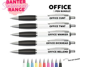 Office-pennenbundel - bundel van 5 pennen - Funny Pennen - Funny New Job Gifts - Promotiecadeaus