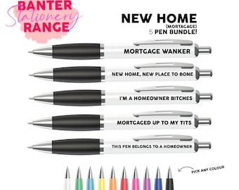 New Home Penbundel - bundel van 5 pennen - Funny Pens
