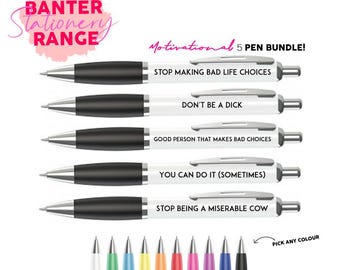 Motiverende pennenbundel - bundel van 5 pennen - Funny Pens