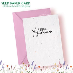 Tarjeta de felicitación con semillas y plantable de Superhuman - Tarjetas ecológicas