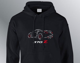 Sweatshirt Hoodie 370Z line drawing sketch auto sweater hooded sweatshirt