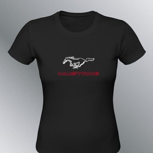 T-shirt Femme auto Mustang line shelby gt500 esquisse dessin