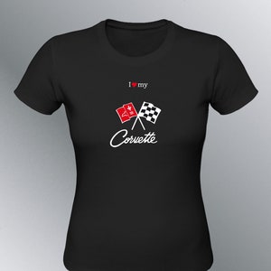 T-shirt Femme auto Corvette C3 C4 muscle car