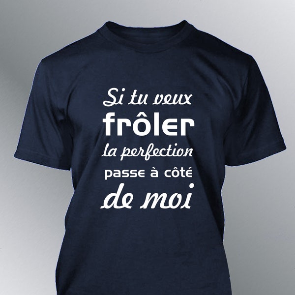 Men's humor T-shirt If you want to be close to perfection, pass by me