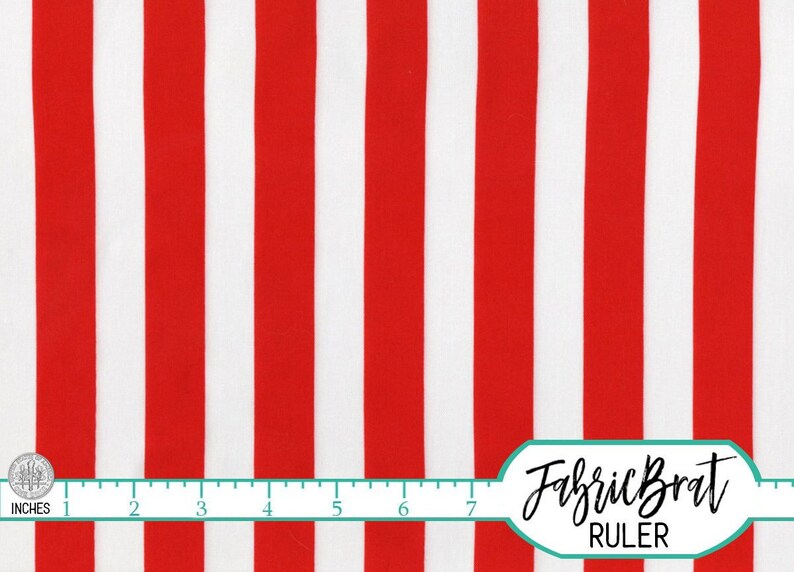 Red White Stripe Fabric By The Yard Fat Quarter Large Red Etsy