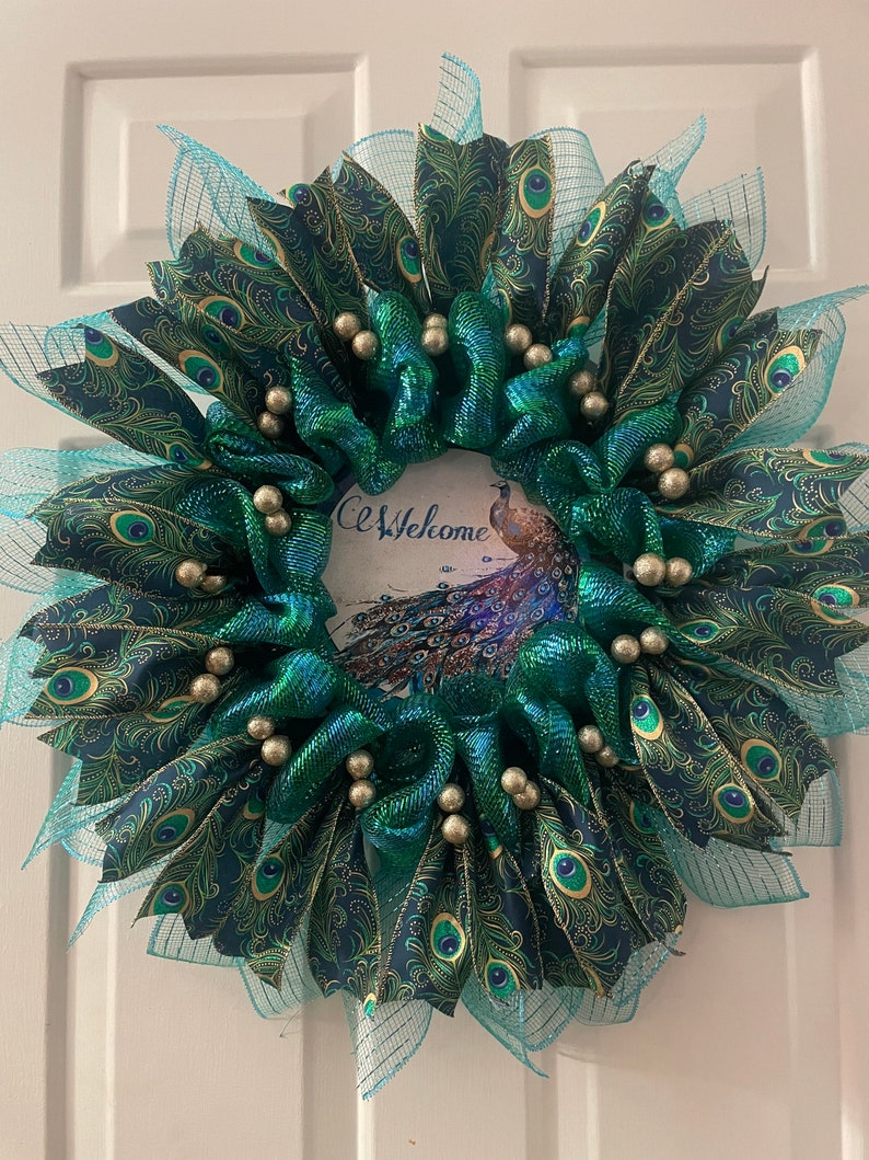 Peacock Wreath, All Occasion Wreath image 2