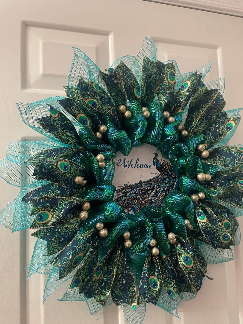 Peacock Wreath, All Occasion Wreath image 6
